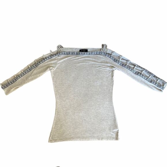 Jessica Simpson Oatmeal Open Arm Ribbon Detail - Picture 3 of 4